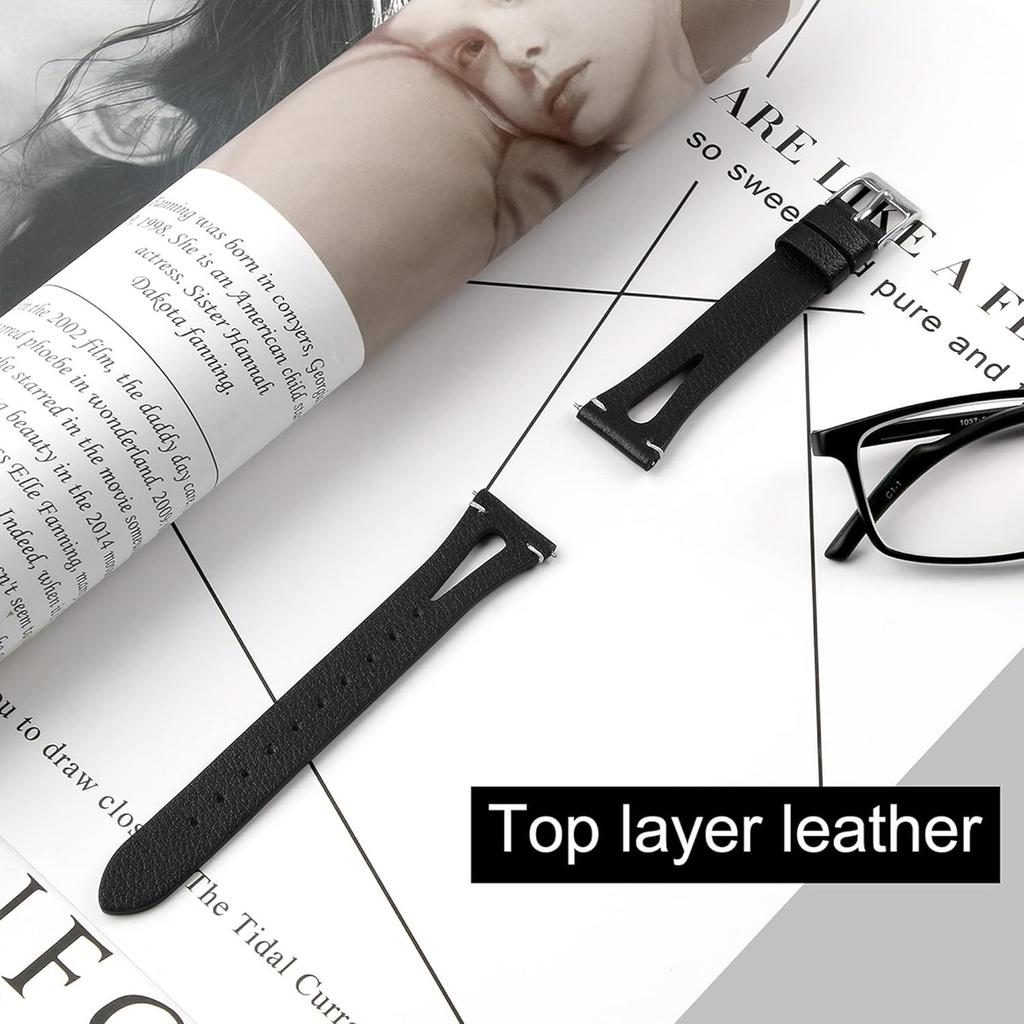 Compatible for ITOUCH AIR 4 Bands, 24mm Slim Vintage Leather Strap Replacement for Women, Man, Wristband Accessories Compatible for ITOUCH AIR 4 41mm