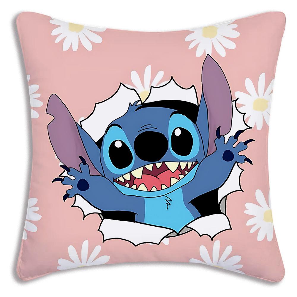 Hot Cartoon Anime S-Stitchs Pillow Covers Cartoon Sofa Decorative Home Double-Sided Printing Short Plush Cute Cushion Cover