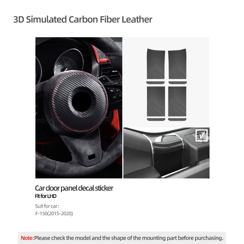 Betterhumz For Ford F-150 SVT Raptor 2015- Made of Alcantara Car Door Panel Auto Interior Trim Stickers Tuning Accessories