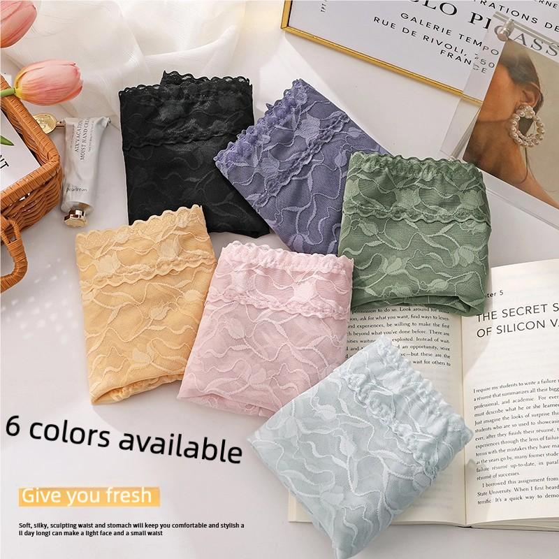 1Piece/3Pcs Middle Waist Women's Panties, Sheer Lace Women‘s Underwear, Comfortable Underpants
