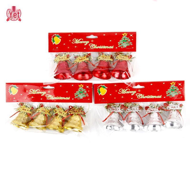 4.5cm Plastic Electroplated Christmas Tree Bell Pendant Decoration