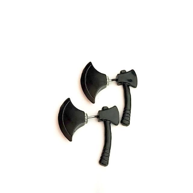 Fashion Black Horn Earrings For Women Hip-hop Acrylic Ear Stud Stainless Steel Anti-Allergies Earrings Gothic Spiral Ear