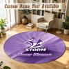Round Rug Custom NameMelbourne Storm Pattern Non Slip Carpet Home Floor Decor
