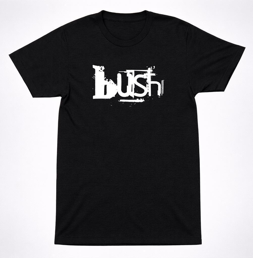Bush Messy Logo Shirt 90s Grunge Alternative Hard Rock Band Classic Black Tee