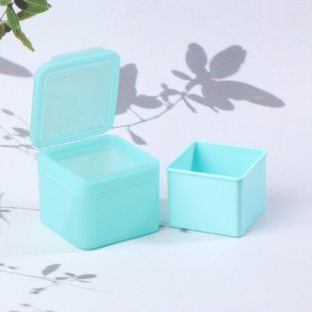 Double Layer Makeup Remover Cotton Box with Tweezers Flip Cover Mini Organizer Box Clear Square Desktop Storage Box