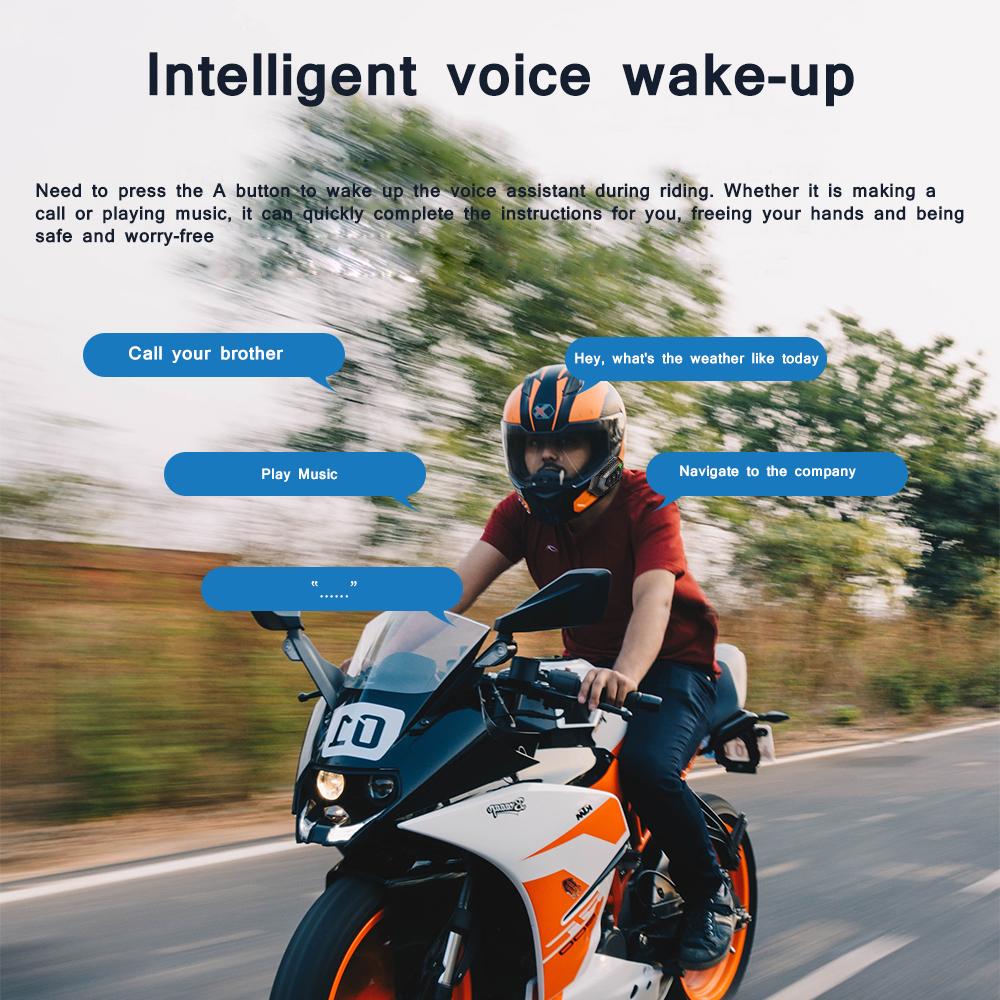 BT12 Pro Bluetooth Helmet Headset, 2000mAh Battery, Waterproof, Hands-Free Calling, Wireless Music