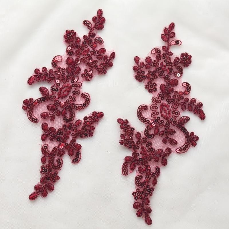 1 Paar zum Annähen & Aufbügeln Spitze Blumen Applikation Aufnäher Bestickter Stoffbesatz Aufkleber für Kleiderflicken DIY Bastelarbeiten