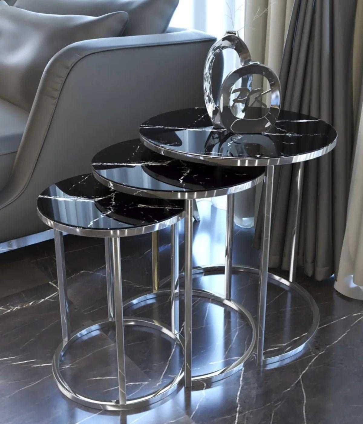 

Золотой набор из 3 декоративных столов, современный роскошный мраморный дизайн, журнальные столики, набор аксессуаров для мебели для дома, гостиной, спальни