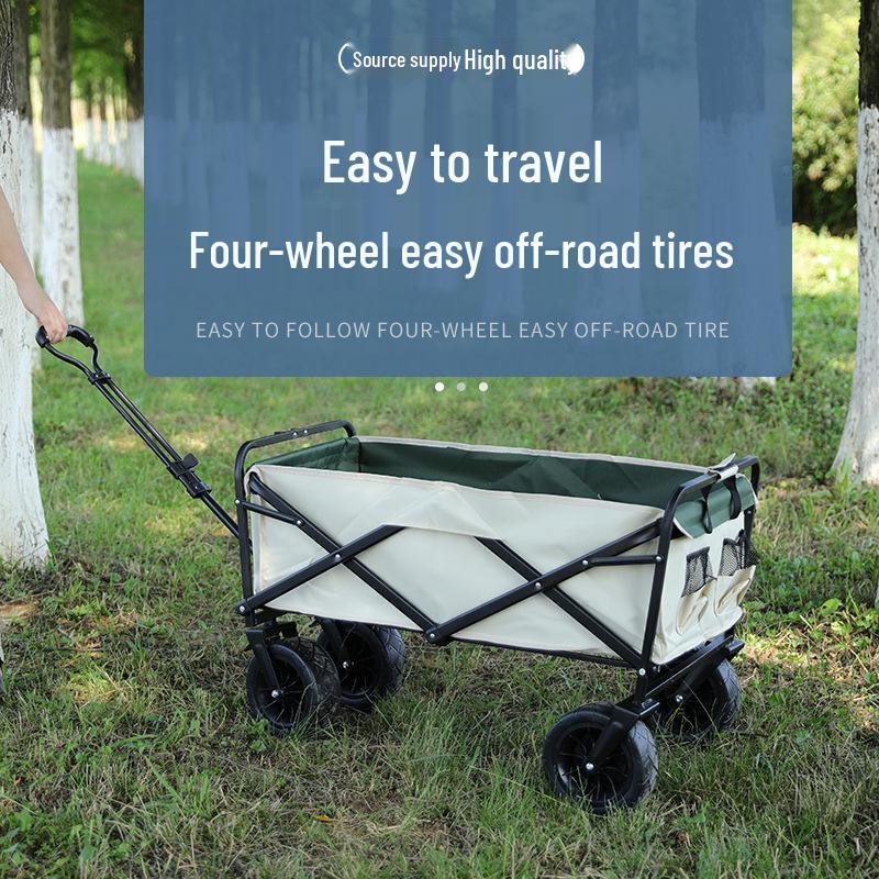 8-Inch Folding Hand Push Cart for Camping, Photography, and Shopping