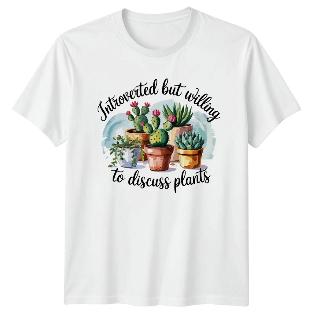 Introverted But Willing To Discuss Womens T-Shirt Houseplants Gardening