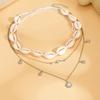 Seaside sun necklace jewelry versatile vacation style shell string chain multi-layer design necklace