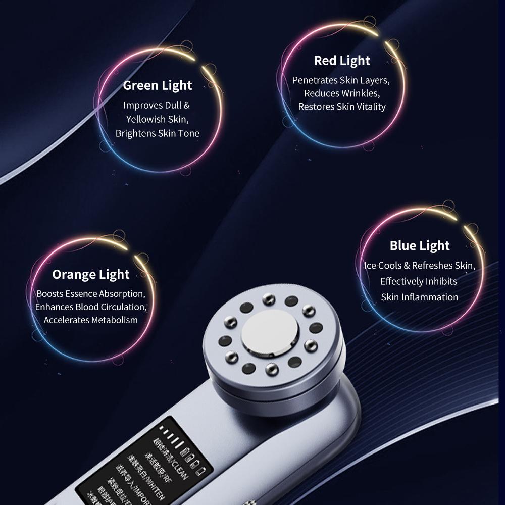 Hot Cold Beauty Device Ultrasonic Face Massager Cryotherapy Skin Lifting Tightening Vibration Massager Shrink Pores Anti Aging