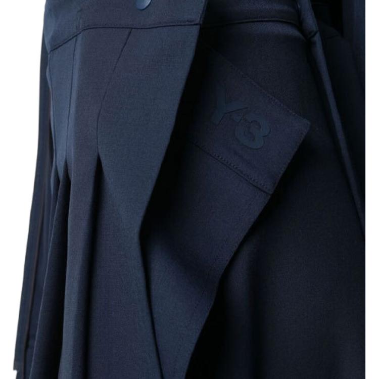 Y-3 FW21 Pleated Detail Midi Skirt Women skirts Navy GV2781