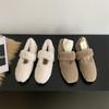 Inner Height Increase~ Doudou Shoes Autumn and Winter 2025 New Warm Casual Plush Shoes Women's Shoes Round Head Flat Bottom