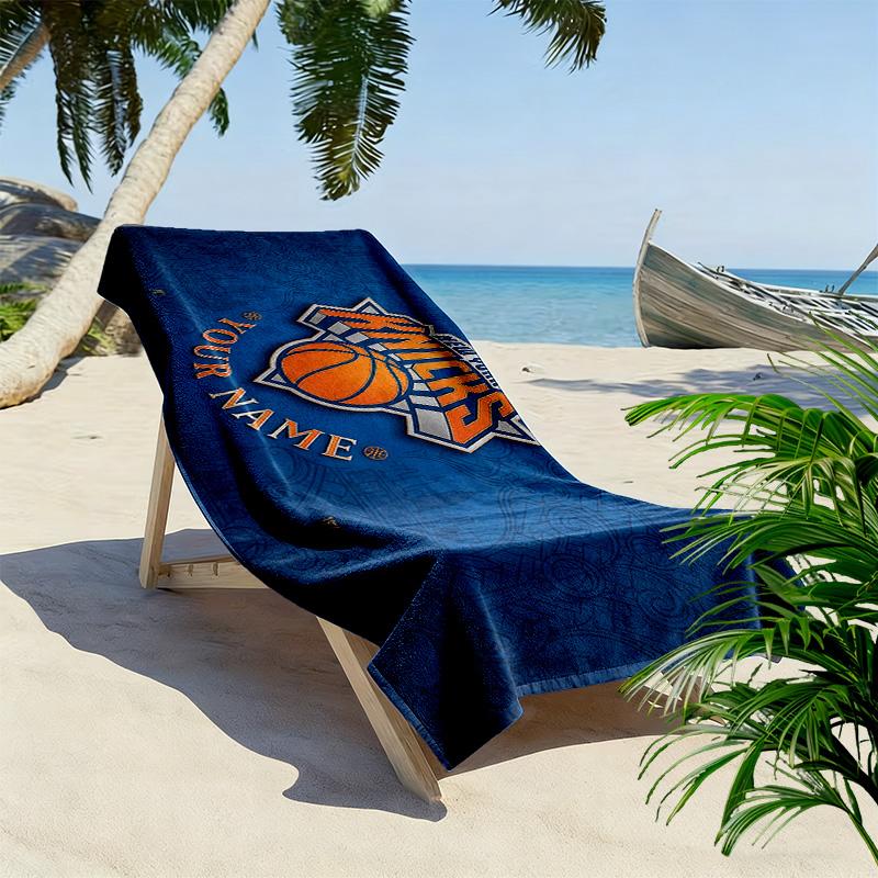 New York Knicks Print Beach Towel, Large Soft Quick Dry Towel for Beach Camping Swimming