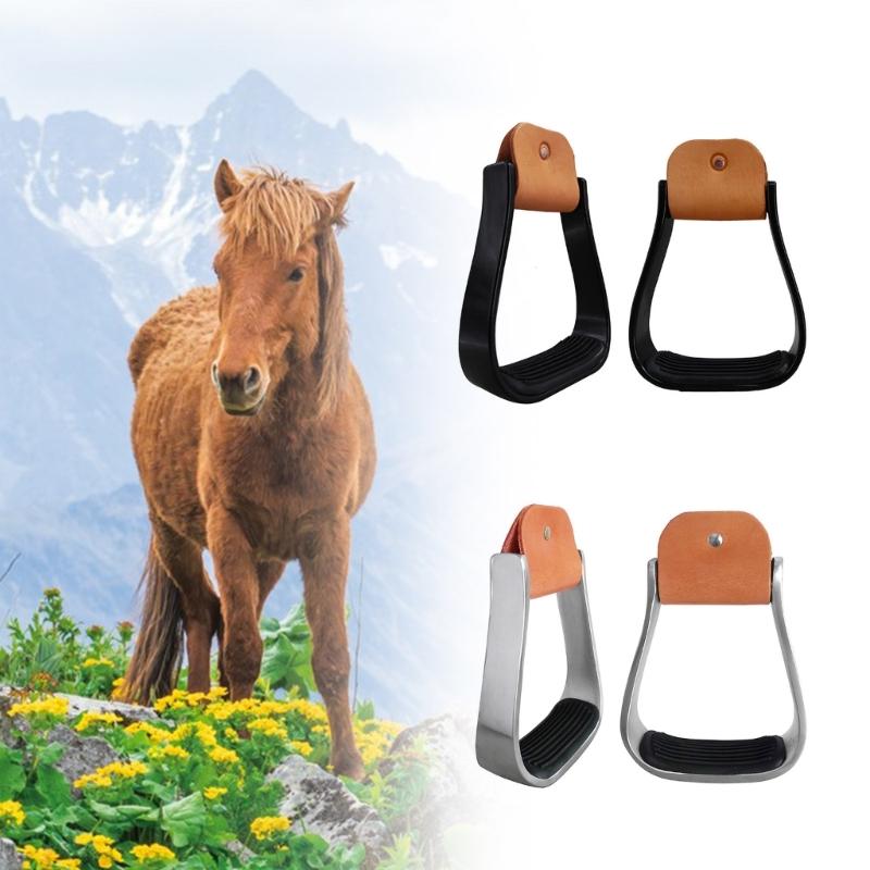 Light Weight Aluminum Cushioned Western Stirrups Replacement Ergonomic Horse Riding Stirrups Enhances Riding Stability