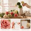 25PCS Gradiet Color Artificial Rose Flowers Flexible Wire Stems Realistic Flowers  Party Decoration