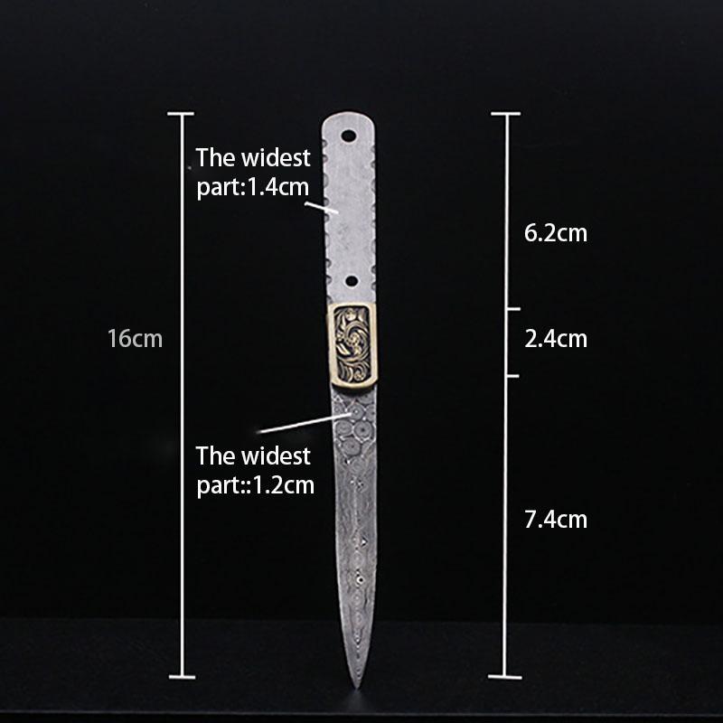 Damascus Steel Fixed Blade Knife Billets DIY Puerh Tea Needles Teaware Tool Part Accessories Gift for Men
