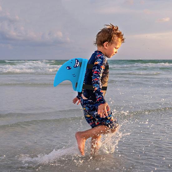 Swimming Shark Back Fin Adjustable Belt EVA Cloth Fin Shaped Float Freestyle Training Aid Toddlers Boys Girls Safety Swimming Gear