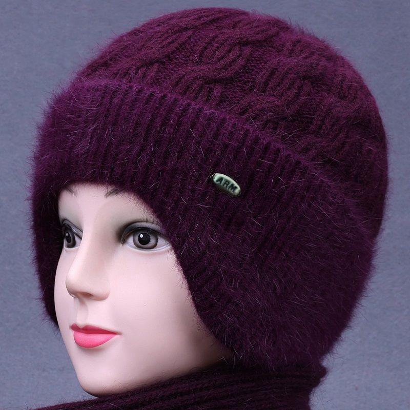 Warm Knitted Hat and Scarf Set for Middle-Aged and Elderly Women – Perfect for Autumn and Winter