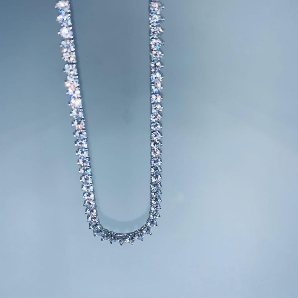 Men's Hip Hop Micro Pave Zircon Single Row Diamond Tennis Chain Necklace