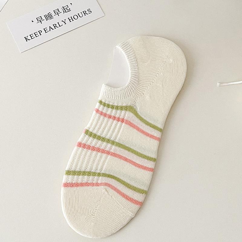 

Женские весенне-летние простые повседневные удобные носки-лодочки, все с силиконовой нескользящей вставкой, невидимые 1 pair белый