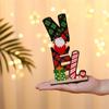 Wooden Festive Ornaments: Faceless Old Man with Printed Letters