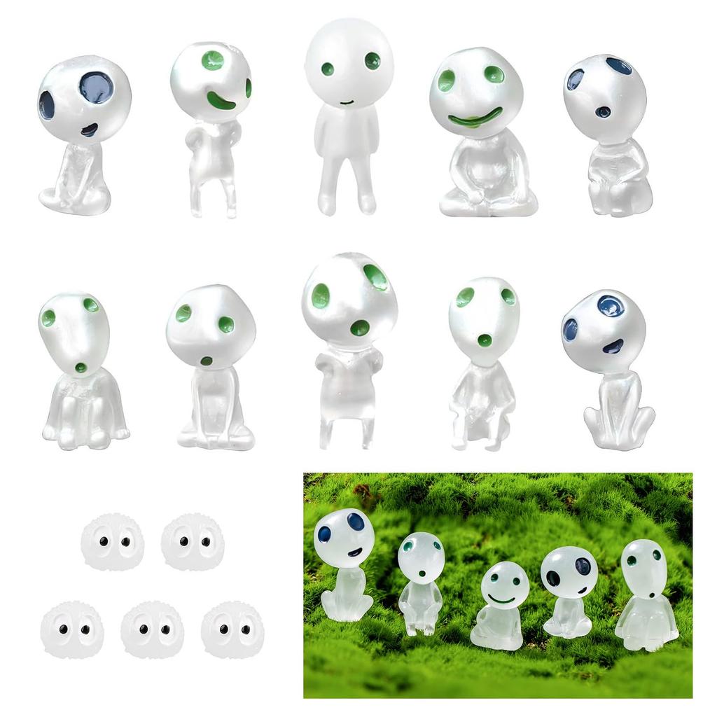 Kodama Luminous Mononoke 15 Fish Moss Flower Pot Glow In the Luminous Christmas Present 15 Figures, Pieces, Luminous, Cute, Miniature, DIY, Garden,