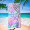 Teal Purple Butterfly Beach Towel Floral Leaves Print Quick Dry Absorbent Towel for Women