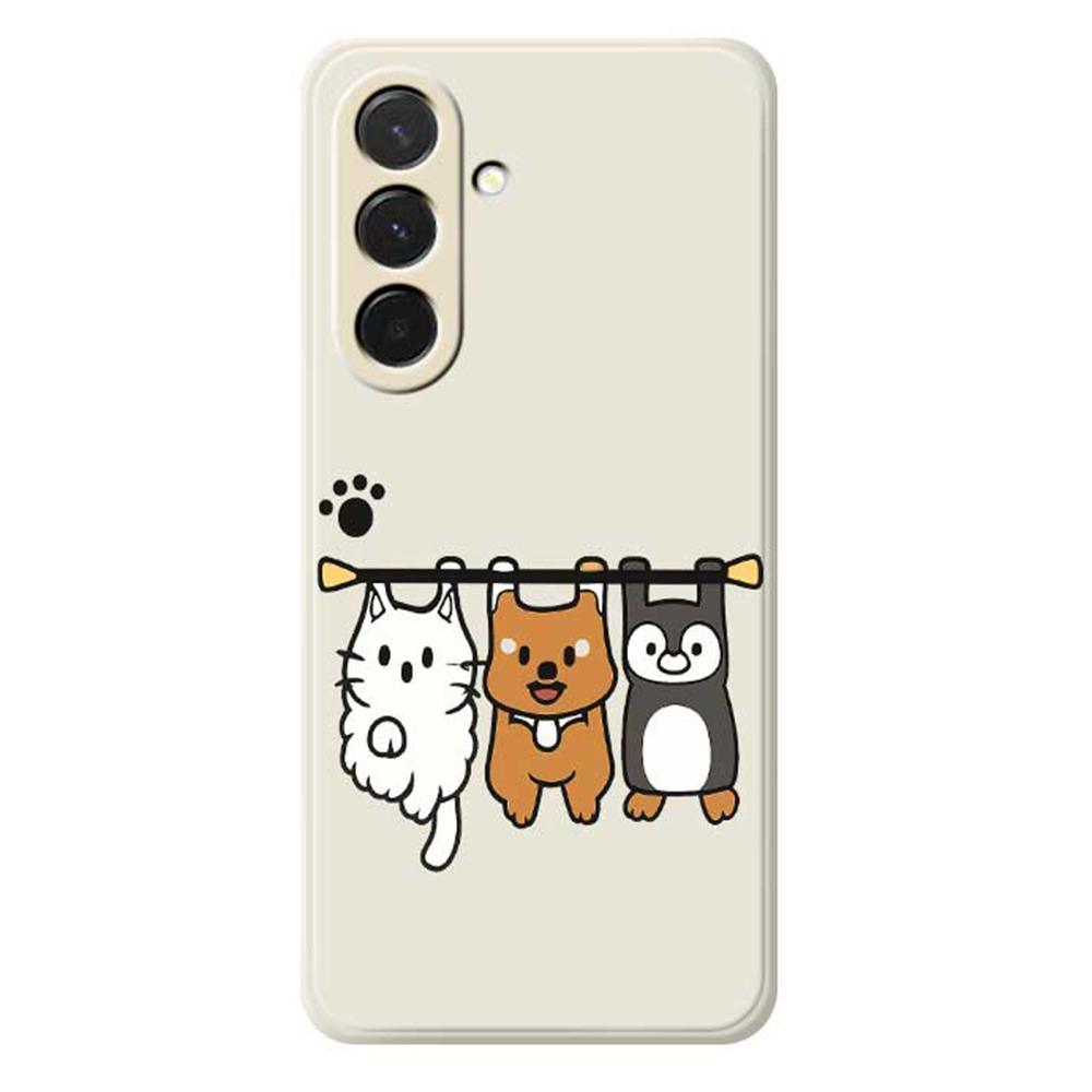For Samsung Galaxy A36 5G Case Three Animal Dolls Pattern Printing Straight Edge TPU Phone Back Cover