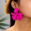 Irregular Large Flower Earrings Baking Paint Ear Accessories Exaggerated Flower Earrings Jewelry
