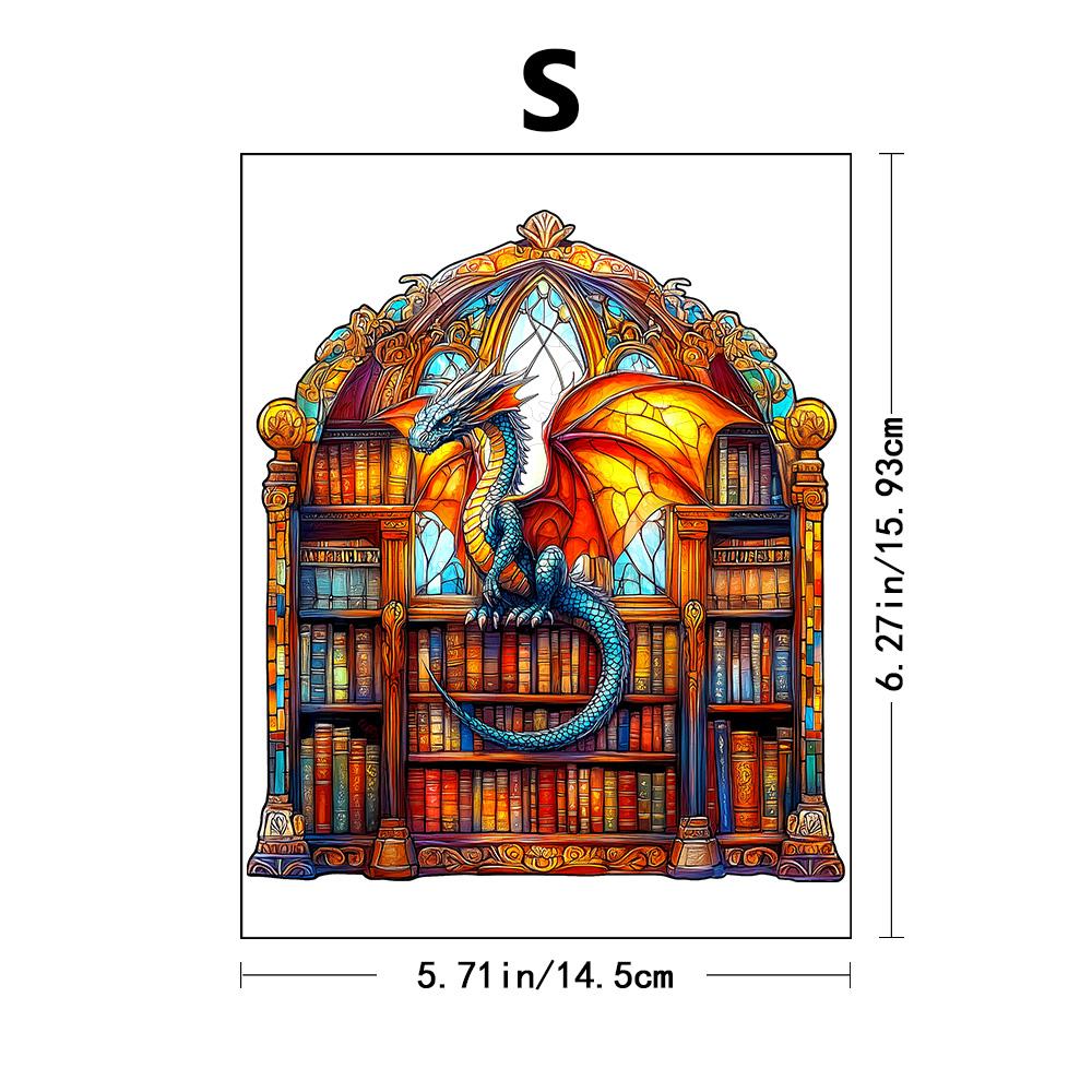 

Бібліотека Дракона Дерев яний Пазл для Дорослих Унікальна Форма Головоломка Подарунок для Друзів - Дерев яні Пазли для Дорослих