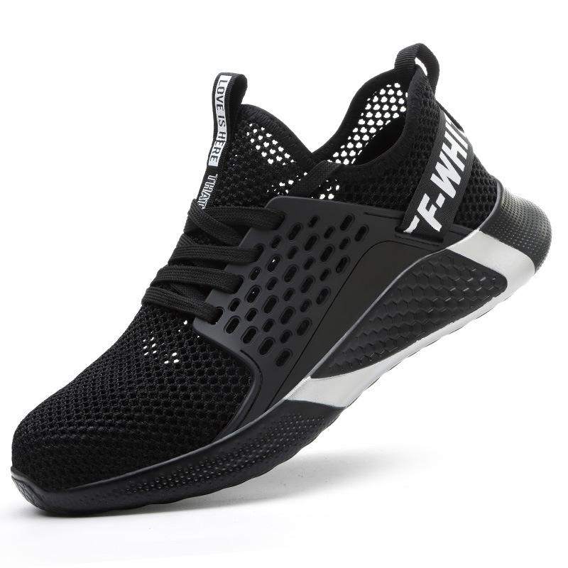 Summer Work Shoes Steel Toe Anti-smash Protection Boots Breathable Lightweight Sneaker Indestructible Safety Shoes