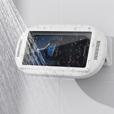Waterproof Shower Phone Holder Wall Mount 480° Rotatable Phone Case Adjustable Enhanced Sound Mobile Phone Box Kitchen Bathroom