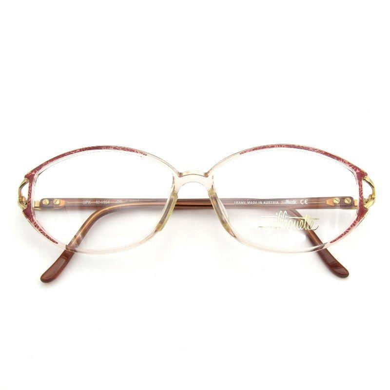 Used Unused Silhouette Glasses Frame M1951/20 Made in Australia Oval Combination 6054 Clear/Red/Gold 54000477