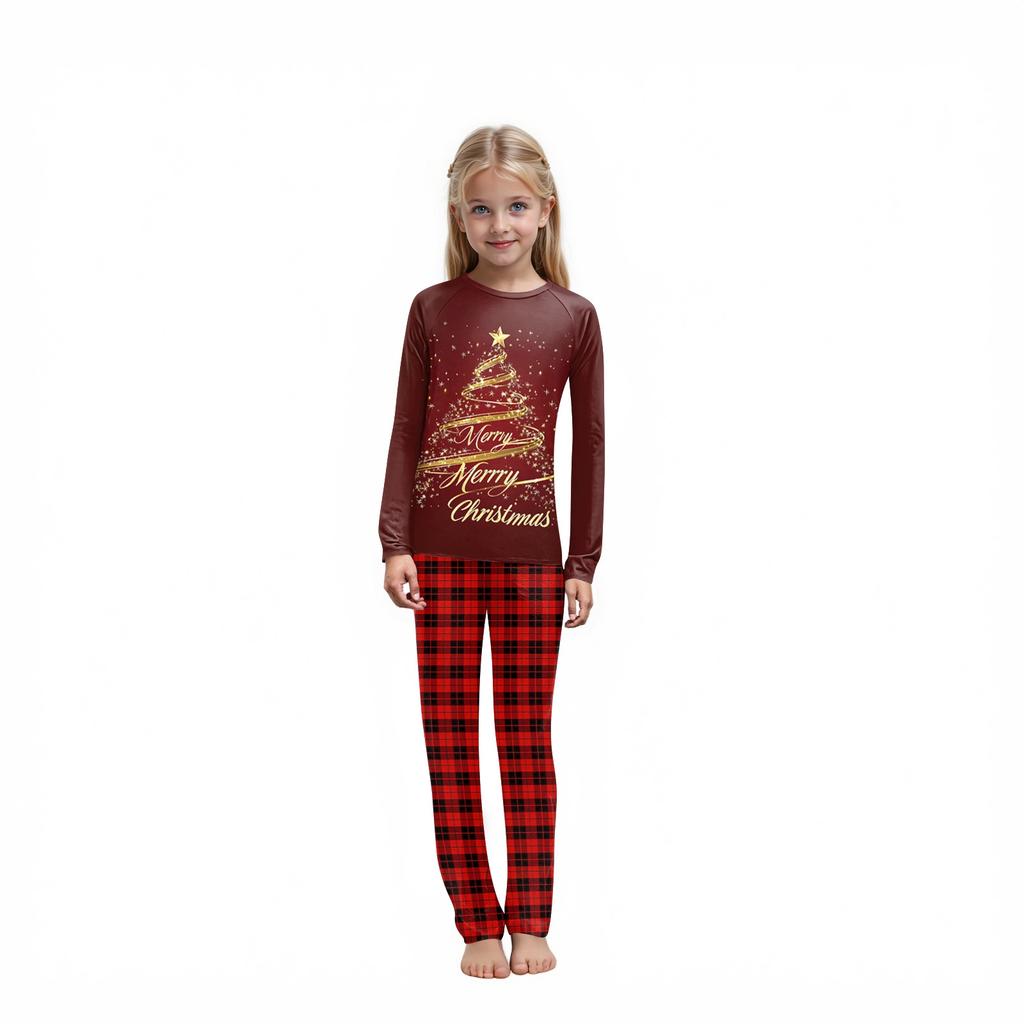 Christmas Prints Family Matching Long Sleeve Tops+Pants Set Family Matching Sets