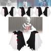 Versatile Scary Clown Cosplay Costume With Elegant Black And White Cloak For All Gender Adults