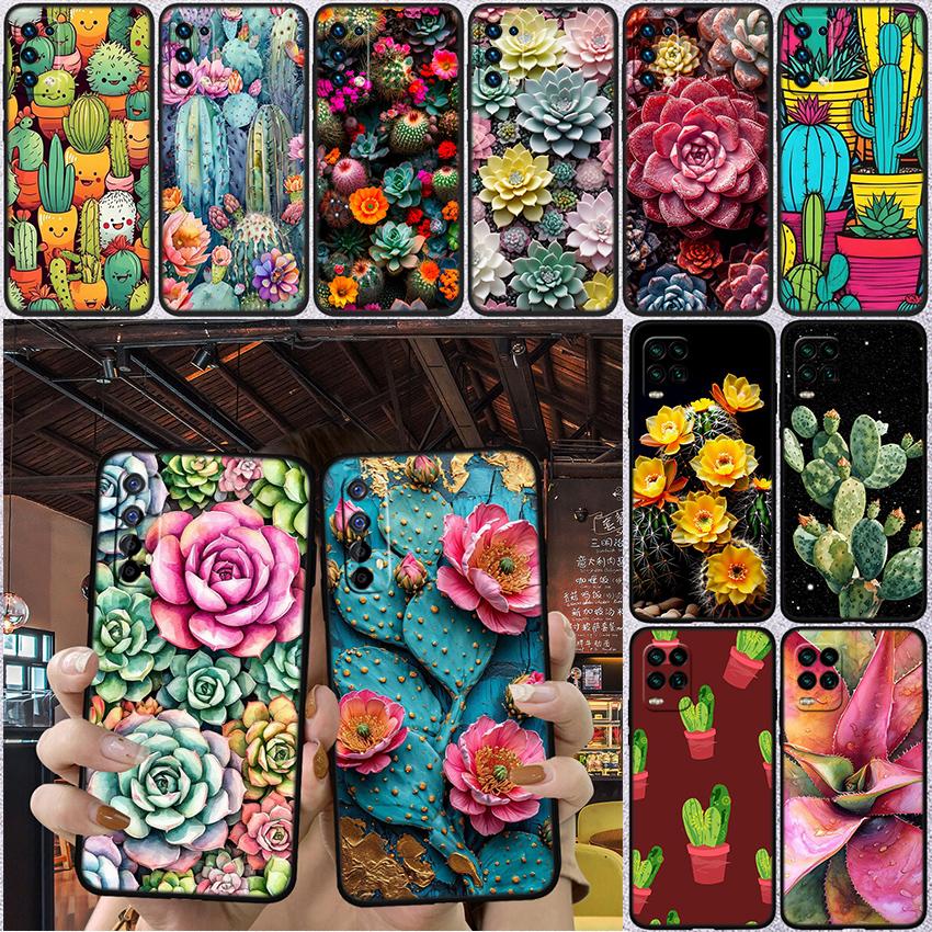 BH48 Watercolour Cacti Succulent Shell Case for Samsung Note 10 20 S23 S24 S25 Ultra FE Plus Edge Lite A02S A35 A07 A17