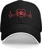 Dog Paw Heartbeat Print Baseball Cap Polyester Casual Adjustable Sports Outdoor Unisex Adult Cap