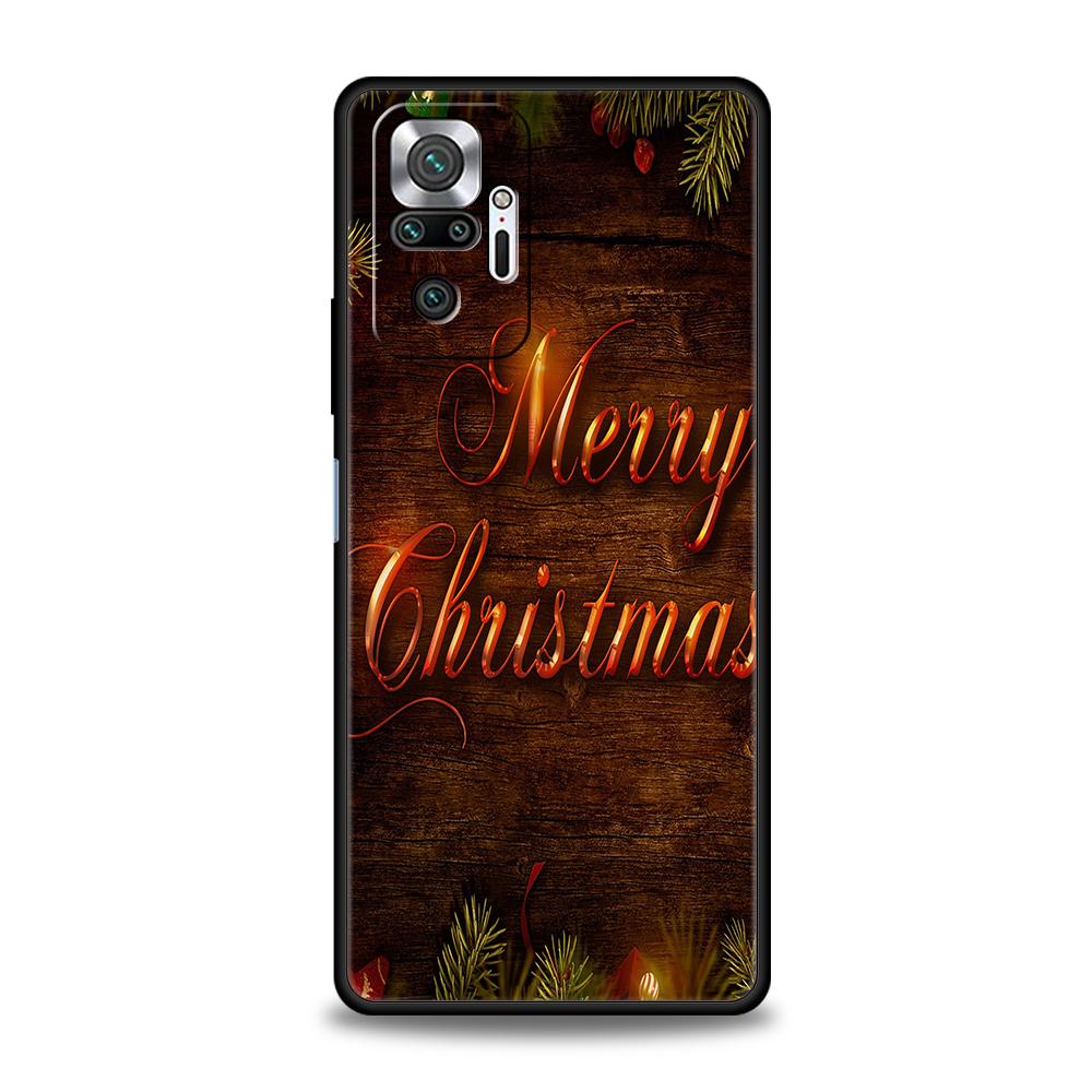 Winter Merry Christmas Phone Case For Redmi Note 10 11 Pro K40 Gaming 11T 9T 7 8 8T 9 8A 9A 9C 9S Pro Soft Shockproof TPU Shell