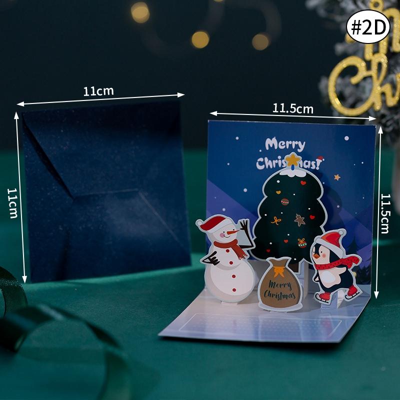 3D Christmas Tree Greeting Cards Desktop Decor Xmas Party Pop Up Card Postcard for Kids 2025 New Year Home Decoration Supplies