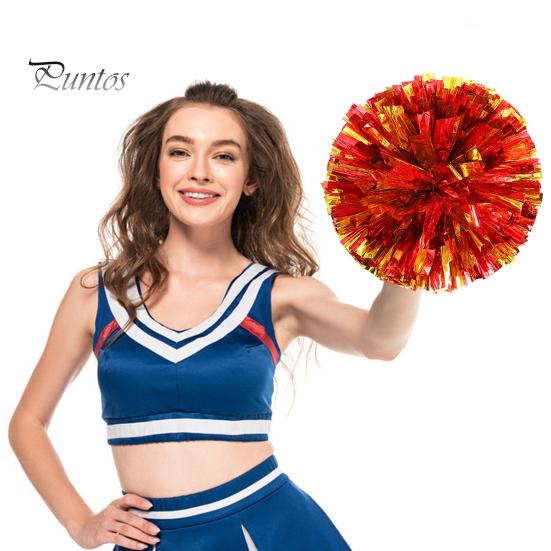 Cheerleading Bouquet Metallic Foil Hand Flowers Kids Teens Sports Team Ball Game Cheerleader Streamers Pom Poms