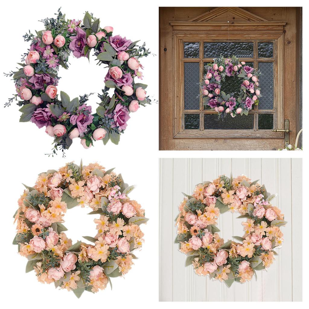 Spring Wreath Hanging Ornament Party Supplies Home Decoration Decor Wreath Front Door Wreath for Mantle Wedding Wall Window