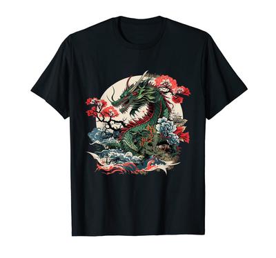 Japanese Dragon Anime Graphic Dragon Tattoo T-Shirt