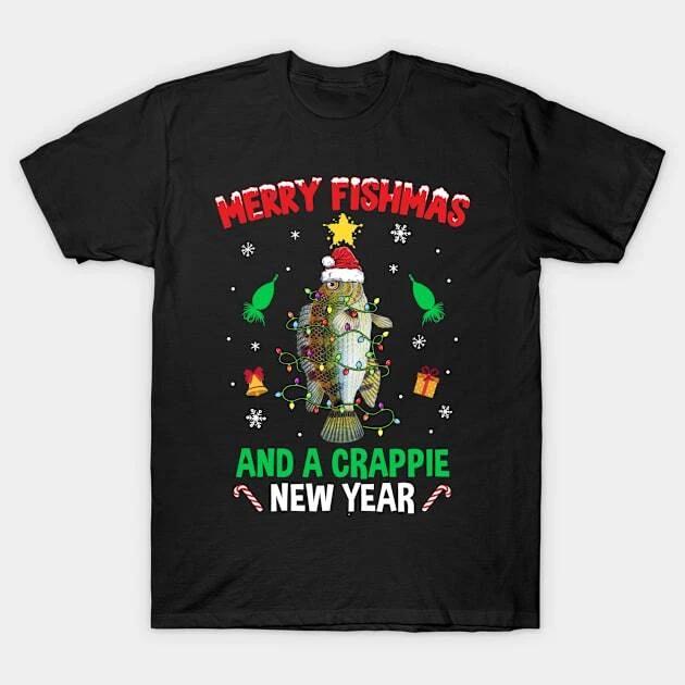 Merry Fishmas Funny Holiday Fishing Gift Made in Australia T-Shirt 2XL