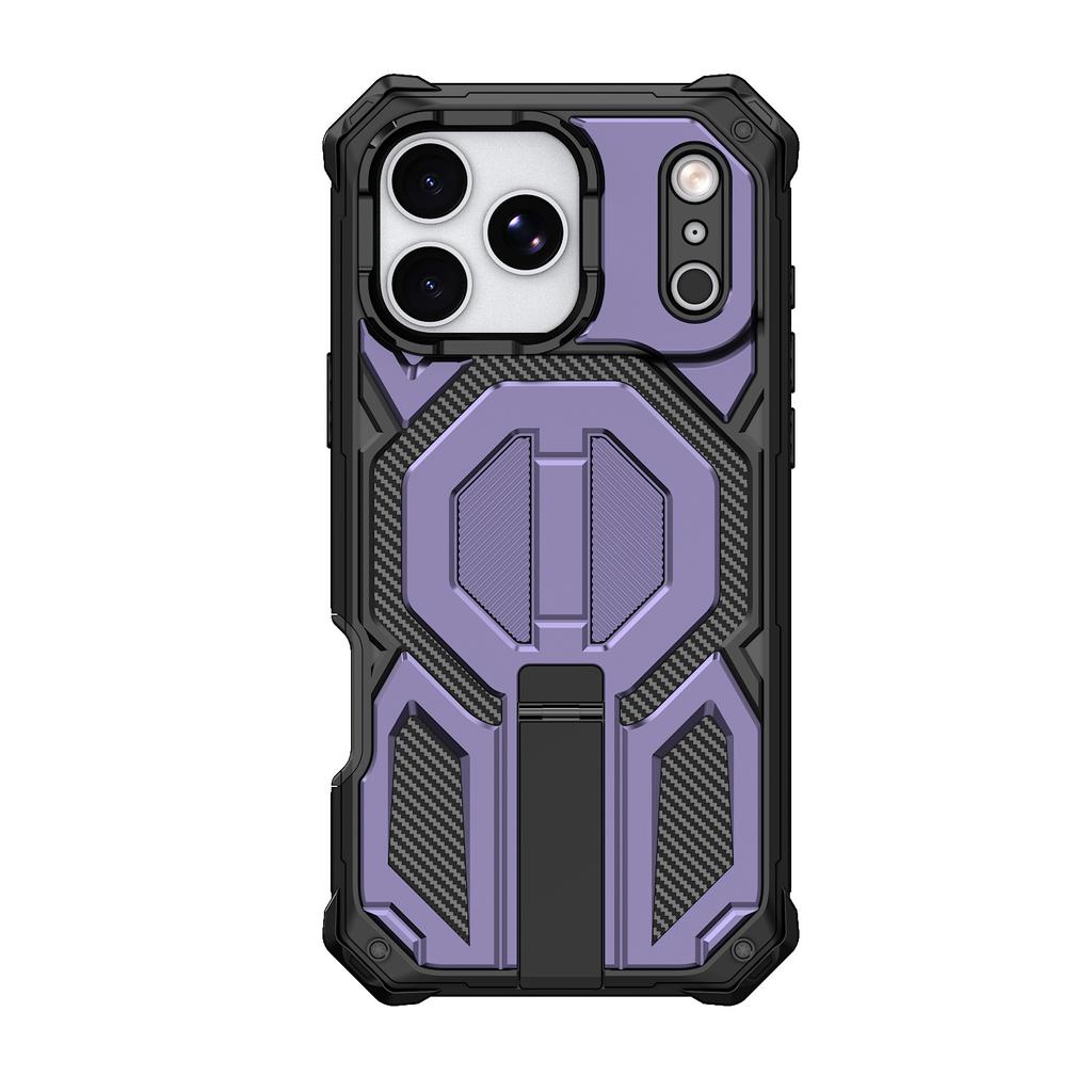 The New Model Is Suitable for Apple 17promax Three-proof Mobile Phone Case with Front Frame Anti-drop Protection Magnetic Vertical Bracket 16/15.