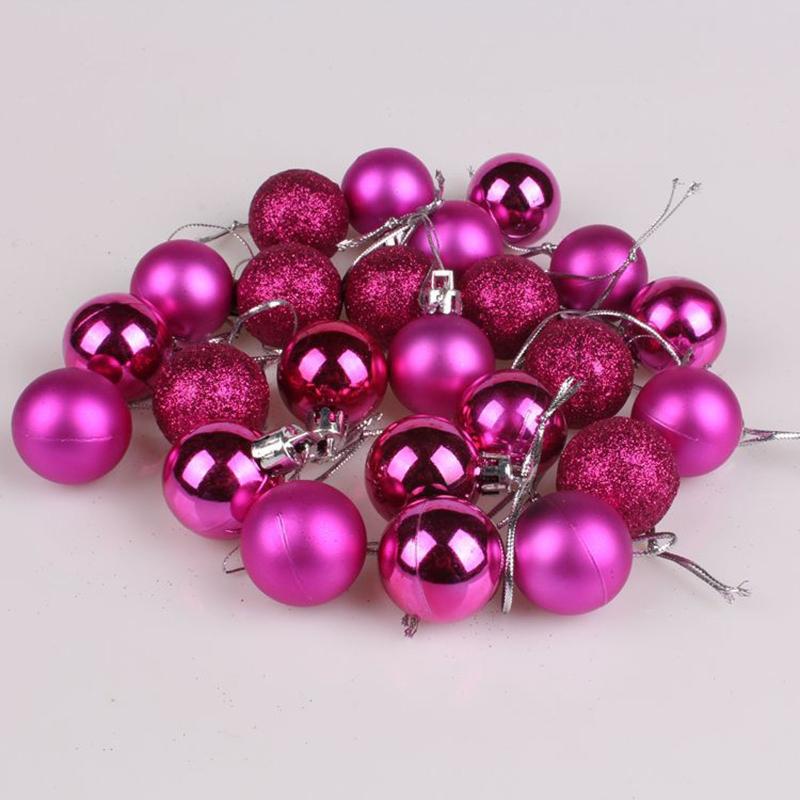 24Pcs Hanging Pendants Ornament Decorative Round Plastic Ornaments Ball Party