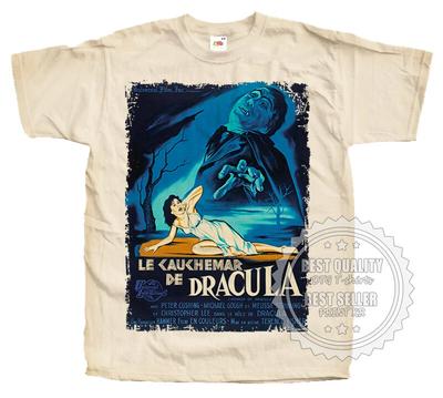 Horror of Dracula T SHIRT Tee V8 Horror Poster Vintage Natural Sizes S - 5XL
