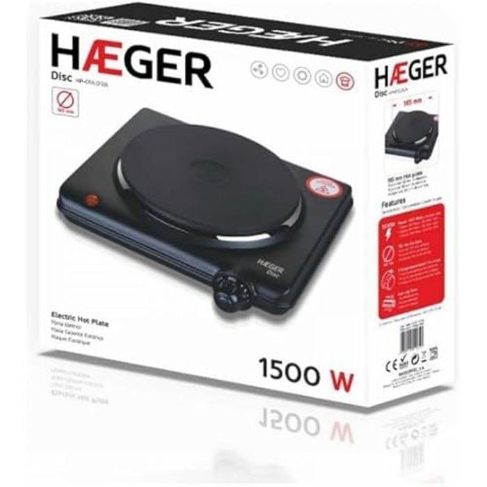 Plaque Électrique - HAEGER - DISC - 1500 W - 165 mm - Système de sécurité - Fusible thermique