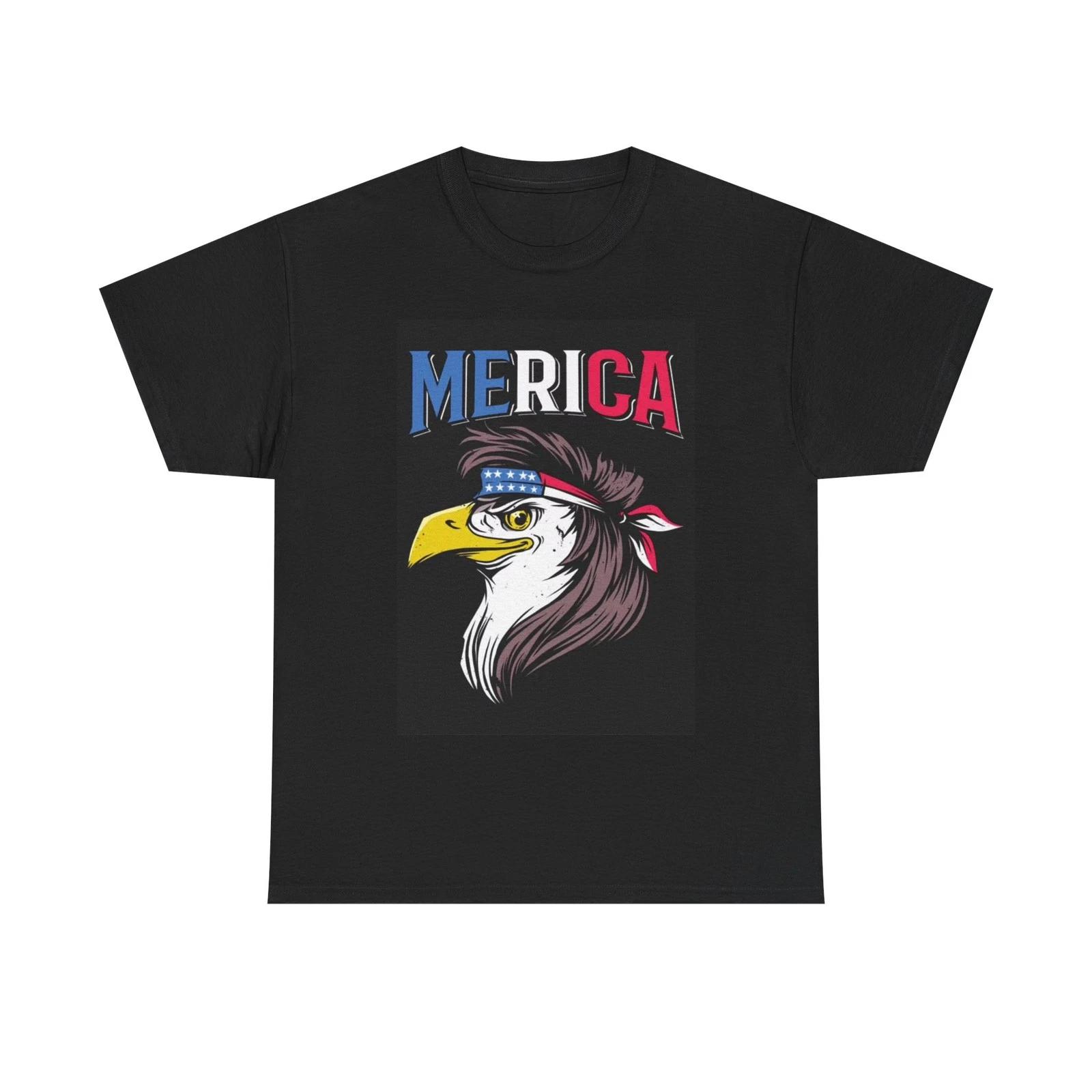 

America Freedom Tshirt Rock Bald Eagle Metal USA Unisex Heavy Cotton Tee S